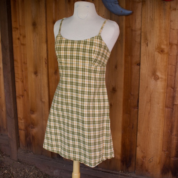 John Galt 100% Cotton Plaid Flannel 90's Style Mini Dress - Picture 3 of 17